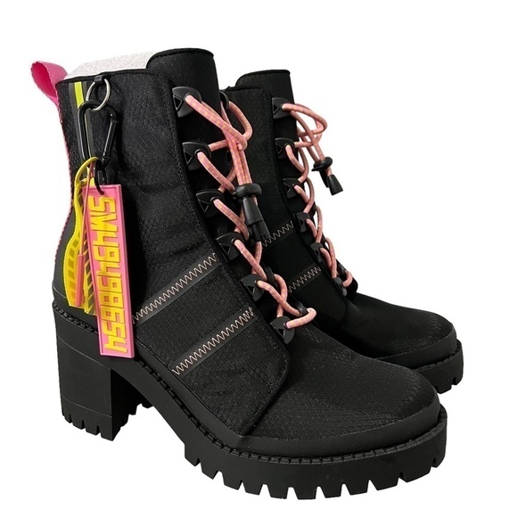 Steve Madden Betamax Platform Boots Black Size 9 - Picture 1 of 10